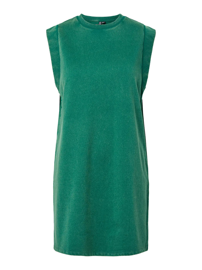 PCCHILLI SL SHORT WASHED DRESS FC BC Aventurine WASHED - Love EMB at the back pieces jurk groen afgewassen love