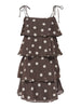 JDYFAY LIFE S/L DRESS WVN chocolate torte jurk polka dots bruin 