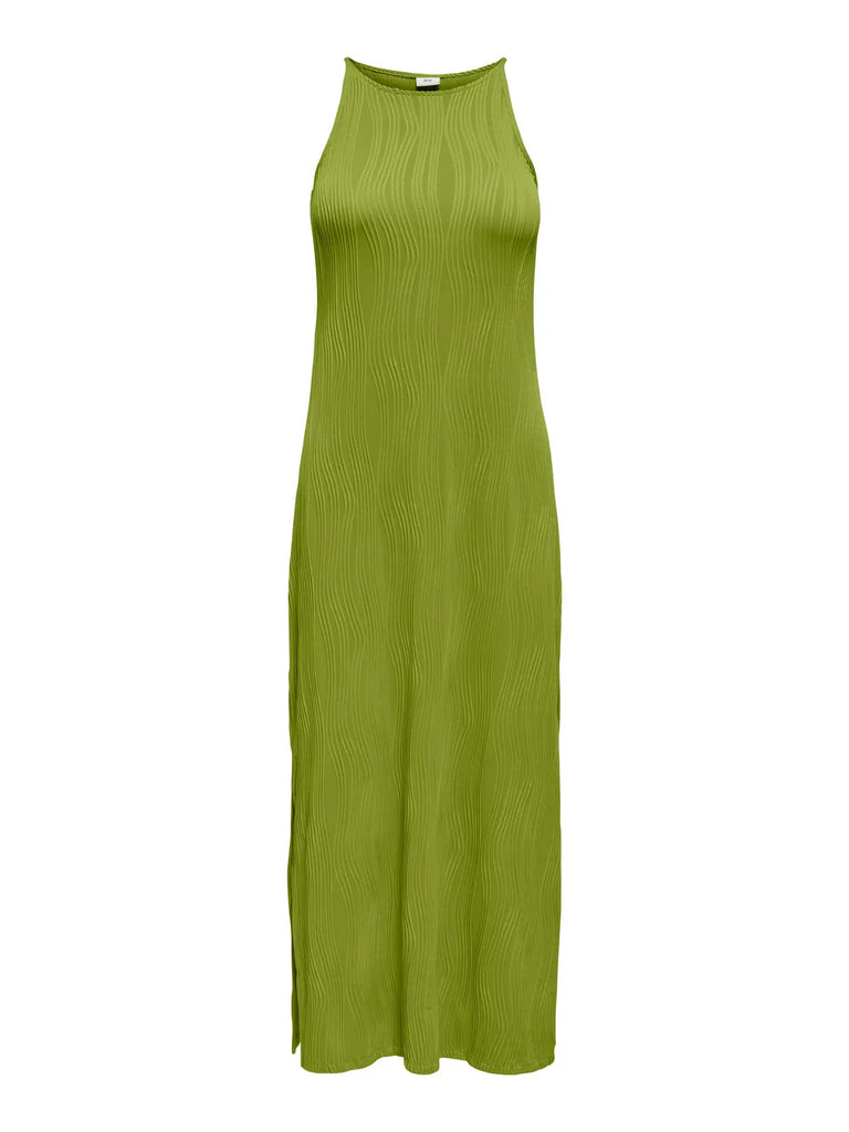 JDYFELIZIA S/L DRESS JRS lima bean green Lange mouwloze jurk gifgroen 