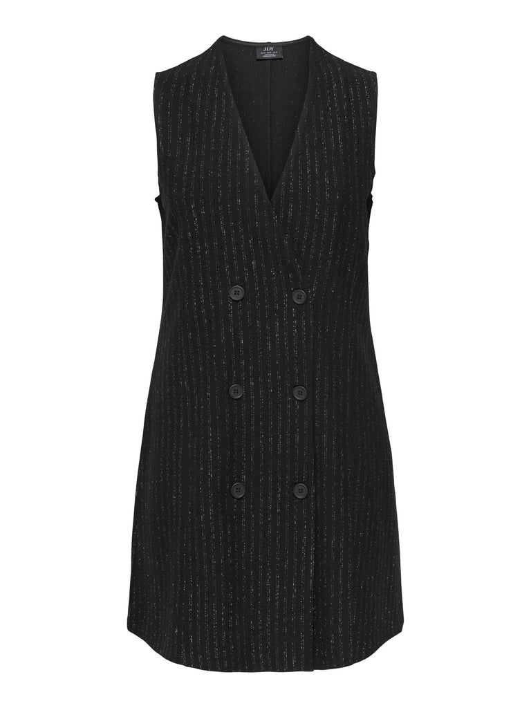 JDYMARY S/L BUTTON DRESS  jurk zwart glitter