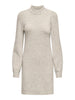 JDYRUE LIFE L/S HIGH NECK DRESS KNT NOOS chateau gray melange jurk grijs beige