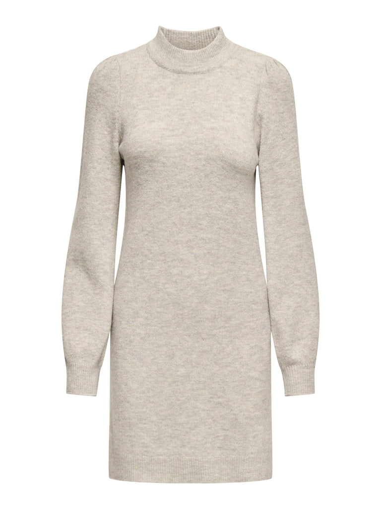 JDYRUE LIFE L/S HIGH NECK DRESS KNT NOOS chateau gray melange jurk grijs beige