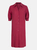 Ydence dress sienna wine red halflange jurk wijnrood pofmouwen v-hals