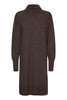 PZSTEFFI ROLLNECK DRESS after dark melange brown pulz jeans gebreide jurk rolkraag bruin