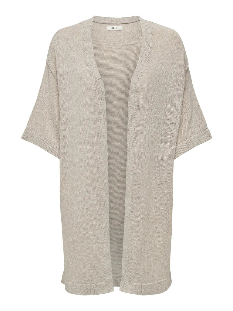 JDYSHINE LIFE L/S OPEN KIMONO tapioca melange vest beige