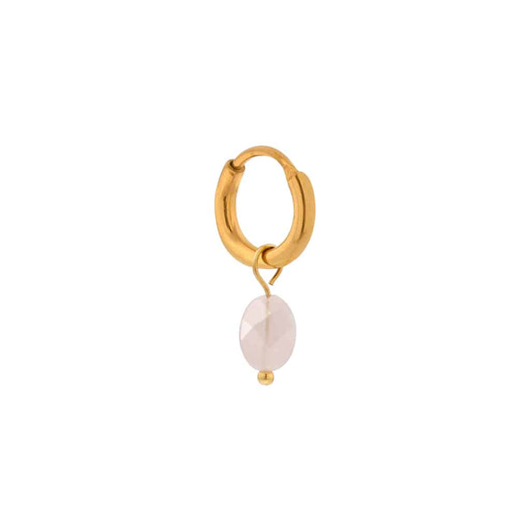Light pink oval hoop gold label kiki