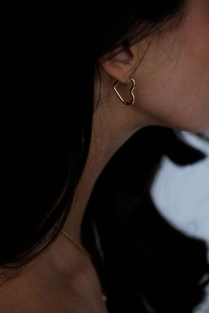 Maste Antwerp oorbellen oorringen valentine stainless steel goud statement hartjes