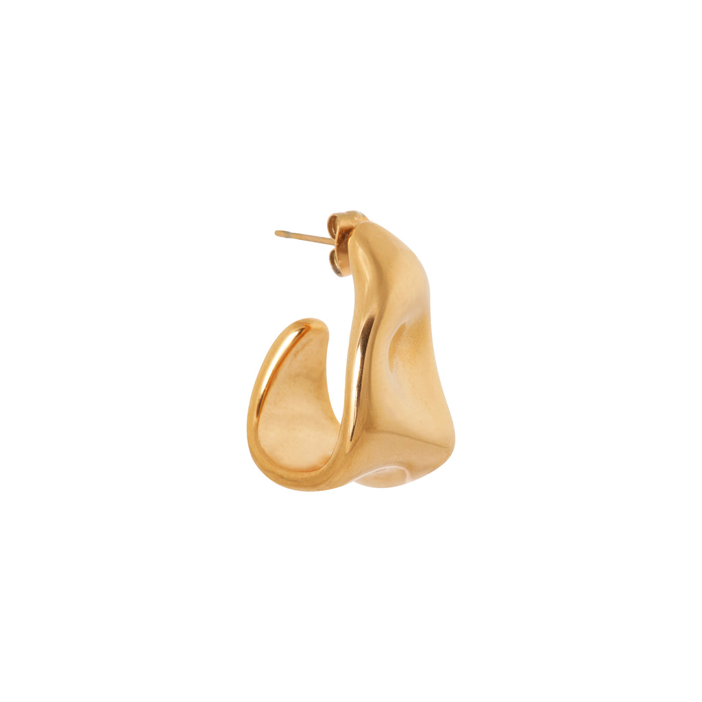 organic hoop gold stainless steel goud label kiki