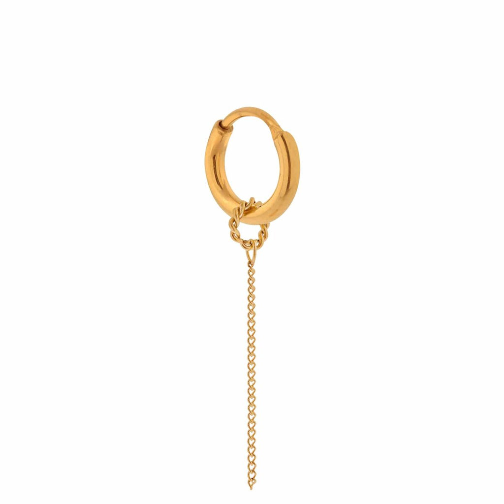 Label kiki plain chain hoop gold oorbel stainless steel