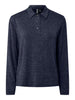 PCRITT LS POLO JRS PWP maritime blue pieces polo donkerblauw