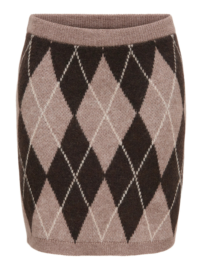 JDYbianka hw skirt knt chocolate torte argyle rok bruin 