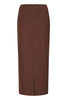 IHKATE WOOLLEY SK COFFEE BEAN - Brown ichi lange rok split bruin hoge taille