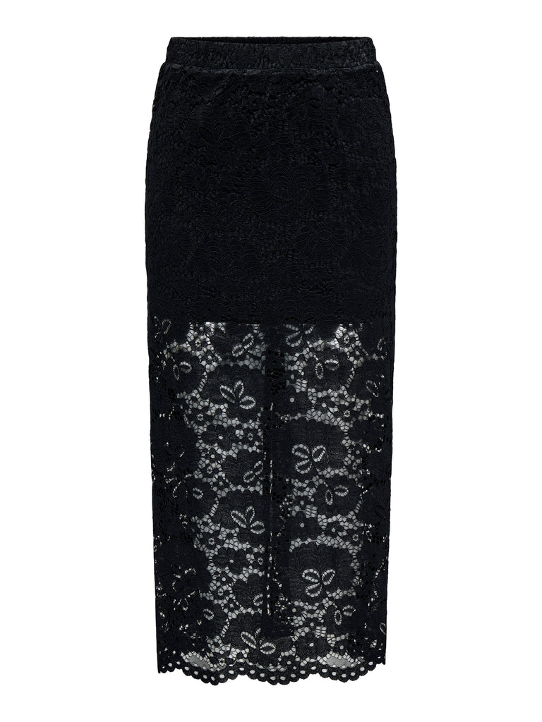 JDYLACEY SKIRT JRS black rok kant zwart