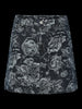 PCMAROSA MW DENIM SKIRT black rose pieces korte jeansrok bloemprint grijs stoer
