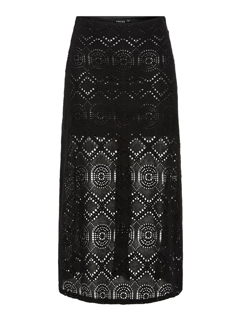 PCSONNIE HW MIDI SKIRT JRS BC black pieces rok zwart
