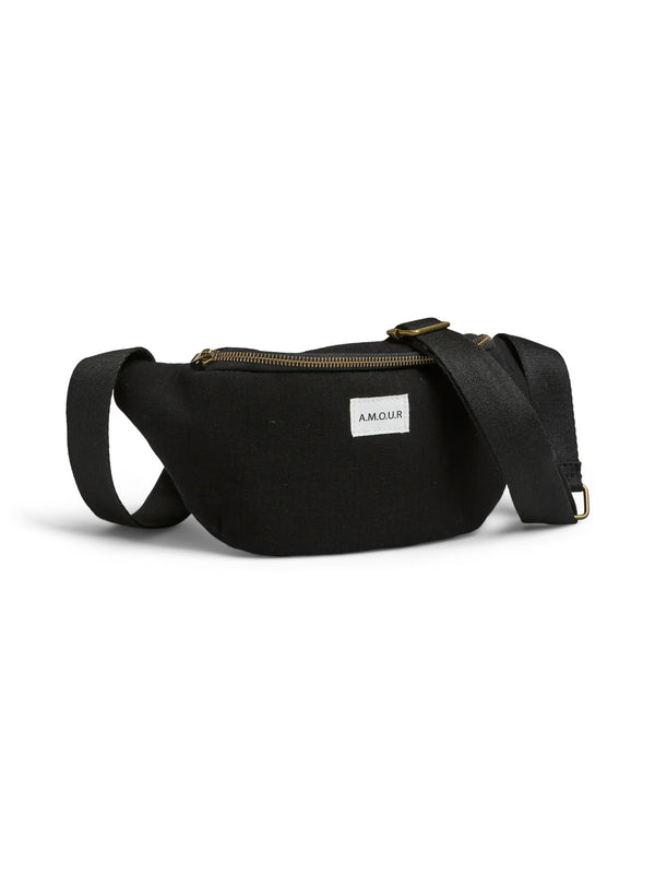 PCJOLINE QUOTE BUMBAG FC black pieces schoudertas zwart quote