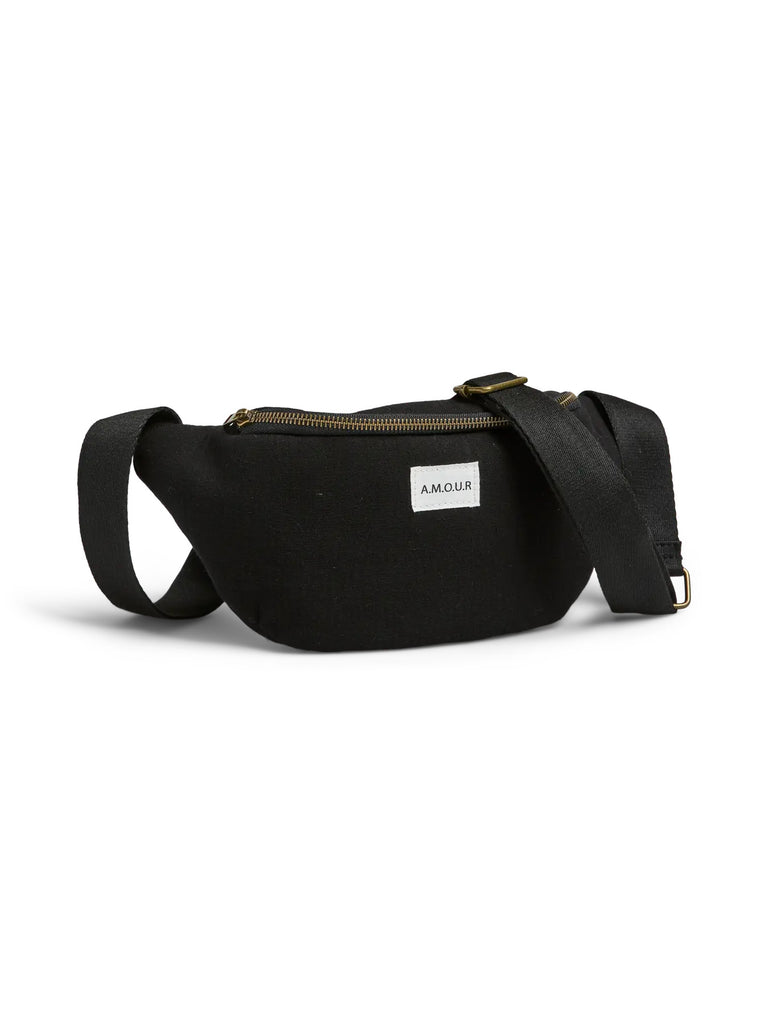 PCJOLINE QUOTE BUMBAG FC black pieces schoudertas zwart quote