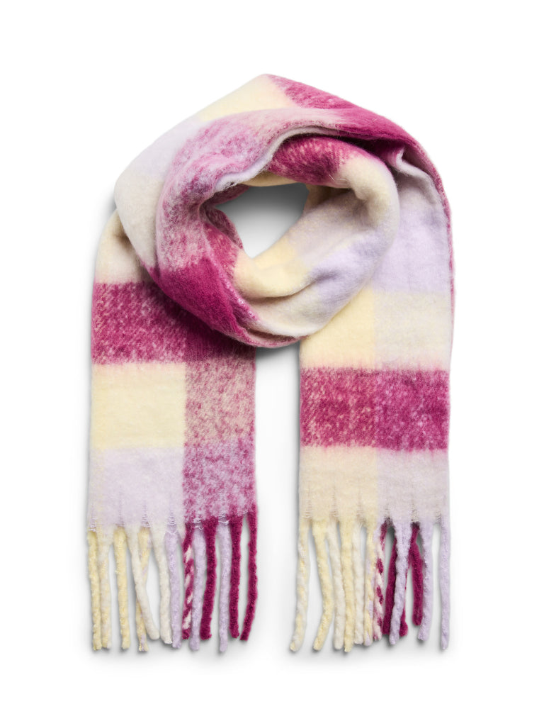 PCBEA LONG SCARF NOOS BC pieces sjaal geel aubergine lila zacht
