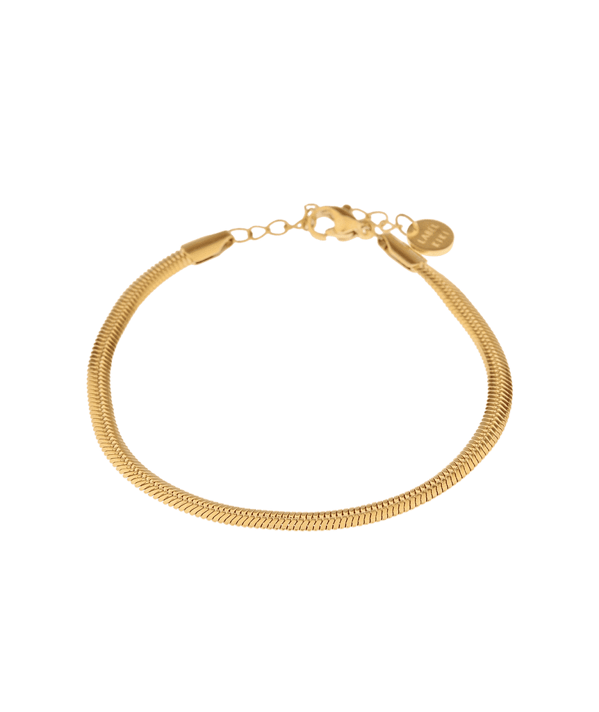 Label kiki smooth snake bracelet gold stainless steel goud armband