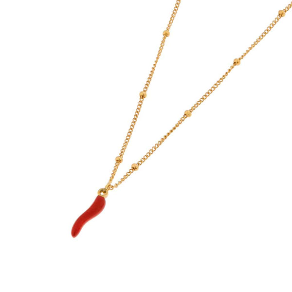 Label Kiki spicy pepper necklace gold necklace halsketting goud rode peper
