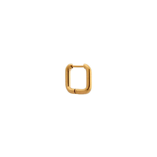 Label Kiki square hoop gold vierkante oorring goud stainless steel