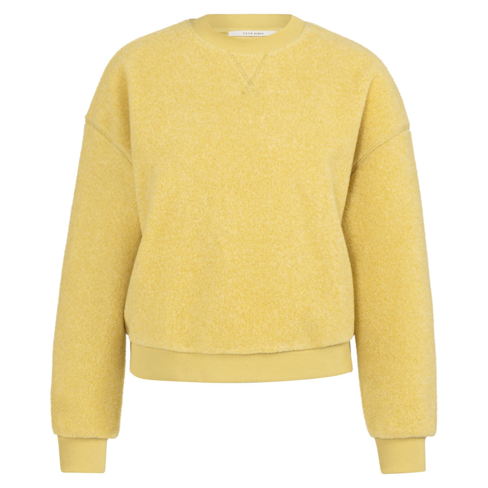 yaya 01-109104-601 406262 DRIED MOSS GREEN MELANGE sweater teddy geel