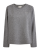fqember pullover medium grey melange freequent sweater lange mouwen ronde hals grijs