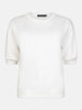 sweater flora off white wit trui ronde hals halflange mouwen