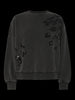 PCMIE LS SEQUINS SWEATSHIRT JRS black leo pieces sweater afgewassen zwart grijs pailletten stoer