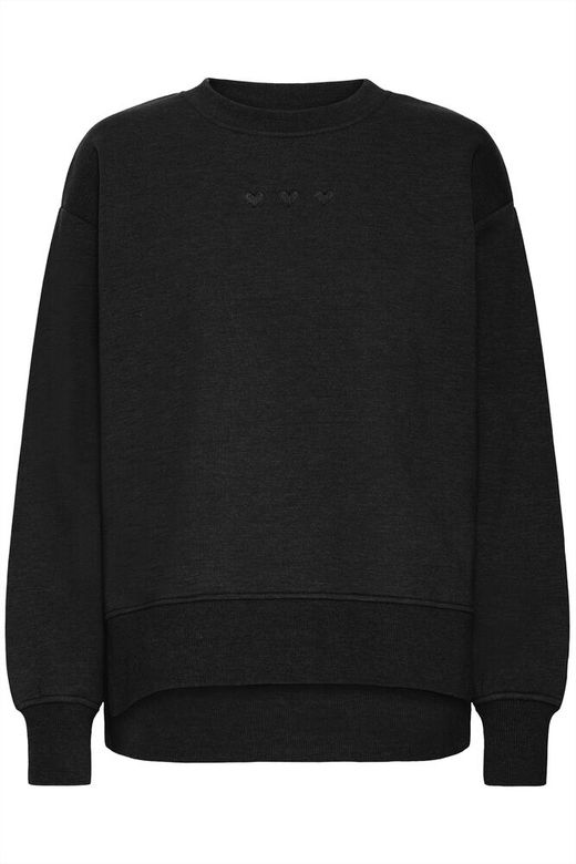IHOLINNE SW black ichi sweater zwart hartjes