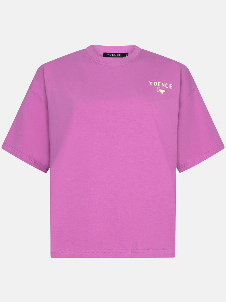 t-shirt Ydence cafe pink purple 