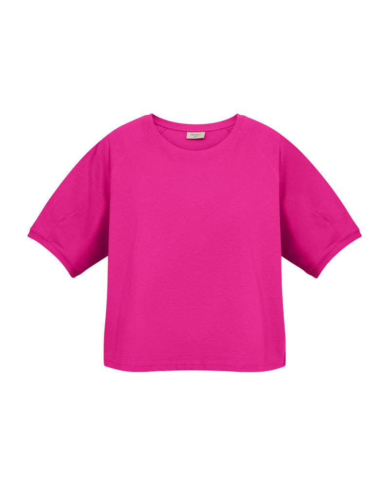 FQCOMTE-TEE fuchsia purple freequent t-shirt halflange mouwen felroze