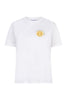 Lofty Manner t-shirt Elin white ronde hals korte mouwen wit groen geel 