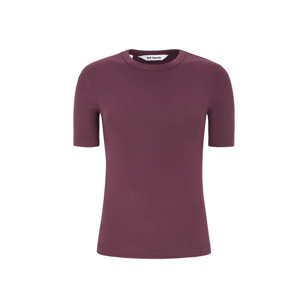 SRFenja SS Top SR423-302 soft rebels t-shirt bordeaux vinyard wine