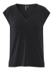 PCKAMALA LACE V-NECK TEE JRS NOOS BC black pieces t-shirt v-hals kapmouwen kant zwart