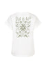 Lofty Manner T-shirt Lilou off white korte mouwen ronde hals wit groen