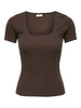 JDYLUCKY S/S O NECK DETAIL TOP chicory coffee t-shirt bruin