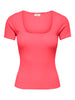JDYLUCKY S/S O NECK DETAIL TOP calypso coral t-shirt koraal