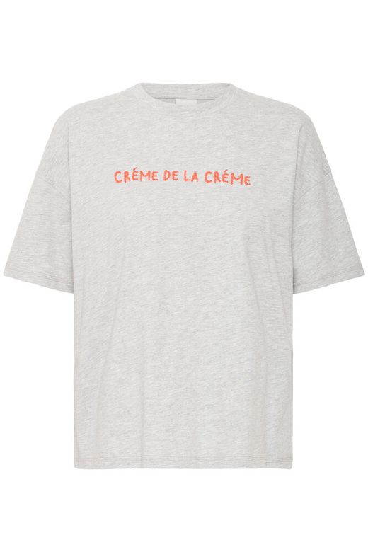 IHmadelly ss ichi t-shirt crème de la crème grijs