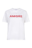 Lofty Manner t-shirt Marina white ronde hals korte mouwen wit rood amore