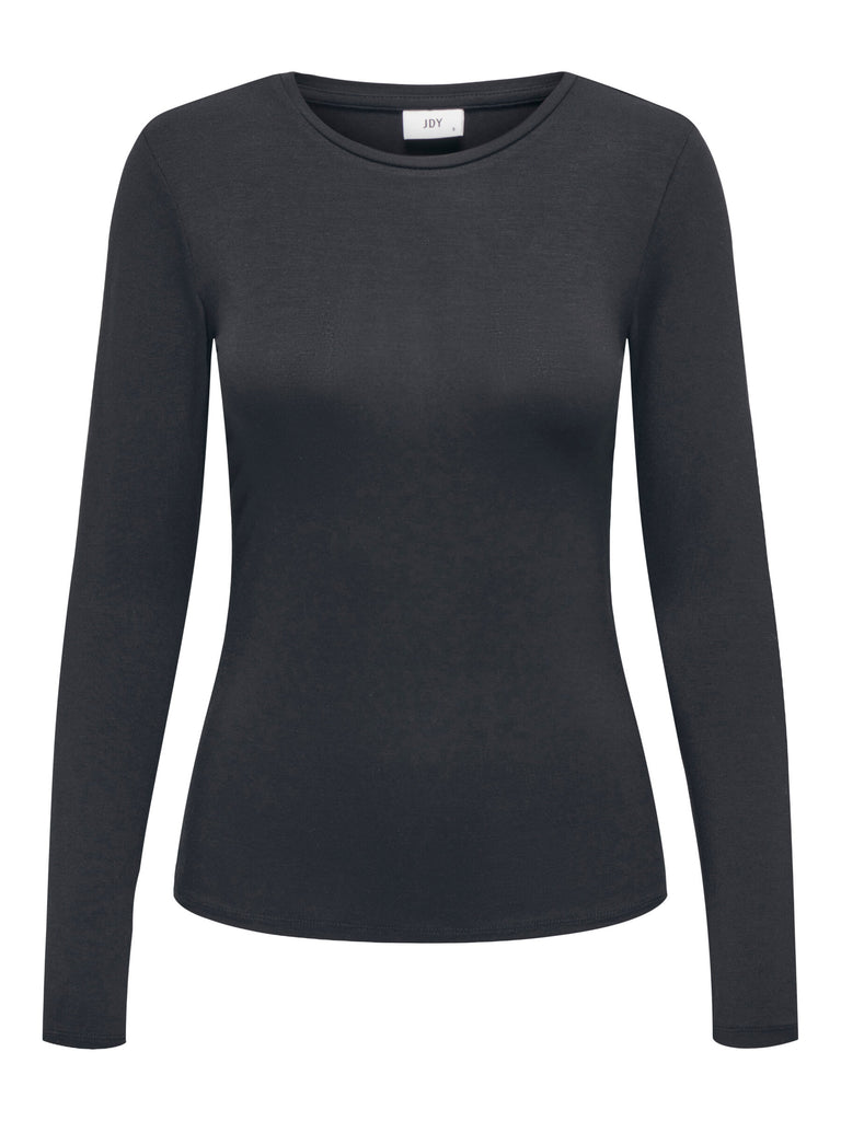JDYMILA L/S O-NECK TOP JRS NOOS black t-shirt lange mouwen ronde hals zwart