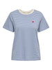 JDYpisa s/s print top jrs noos ebb and flow cd stripes heart t-shirt korte mouwen ronde hals wit blauw gestreept hartje