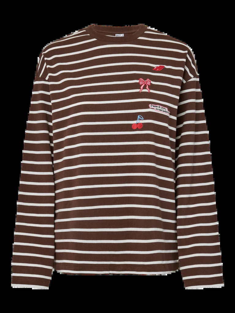 PCSADIE LS EMB TEE JRS t-shirt Pieces