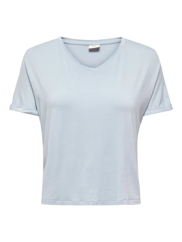 JDYSISSY S/S V-NECK TOP JRS NOOS cashmere blue t-shirt korte mouwen lichtblauw v-hals