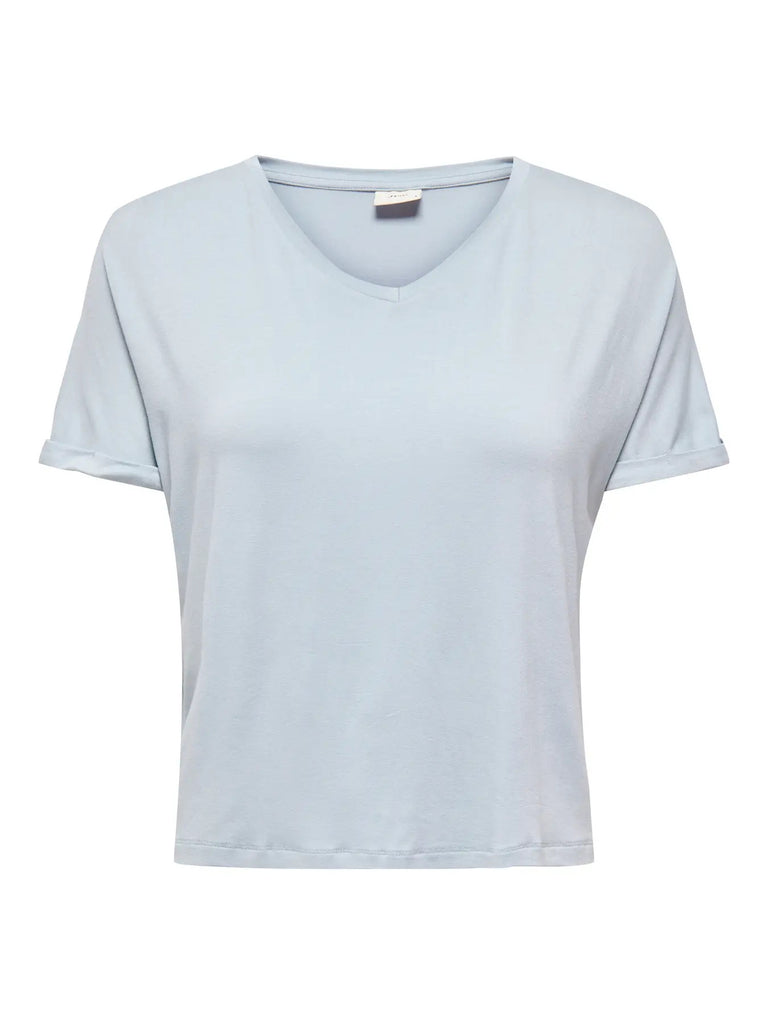 JDYSISSY S/S V-NECK TOP JRS NOOS cashmere blue t-shirt korte mouwen lichtblauw v-hals