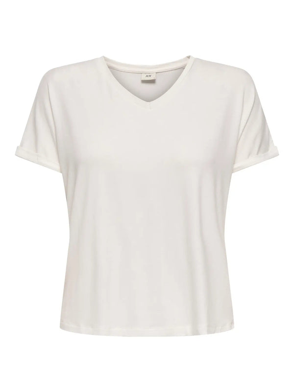 JDYSISSY S/S V-NECK TOP JRS NOOS cloud dancer t-shirt korte mouwen wit v-hals
