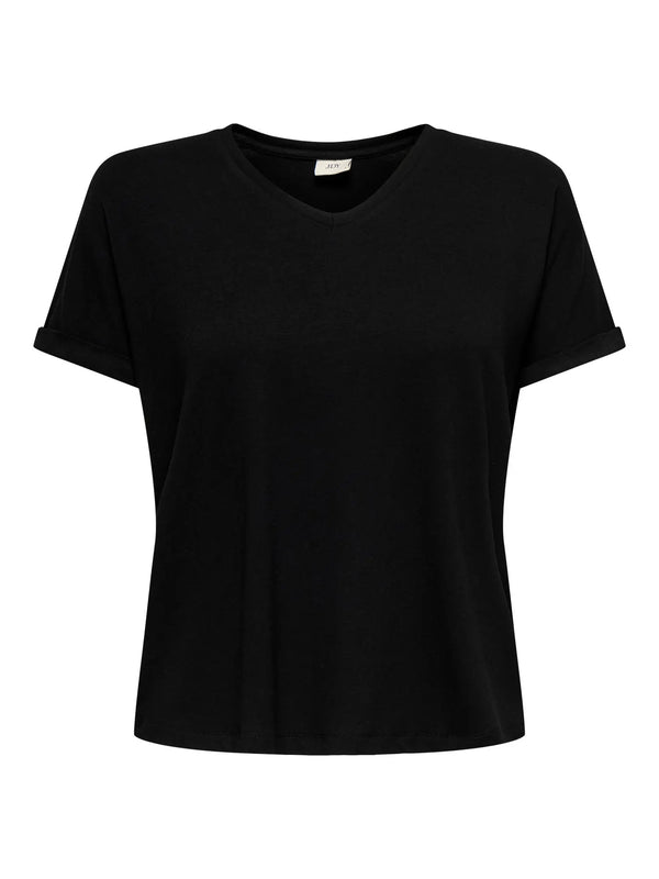 JDYSISSY S/S V-NECK TOP JRS NOOS black t-shirt korte mouwen zwart v-hals
