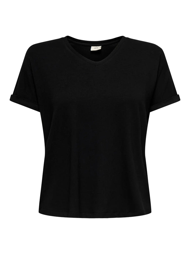 JDYSISSY S/S V-NECK TOP JRS NOOS black t-shirt korte mouwen zwart v-hals