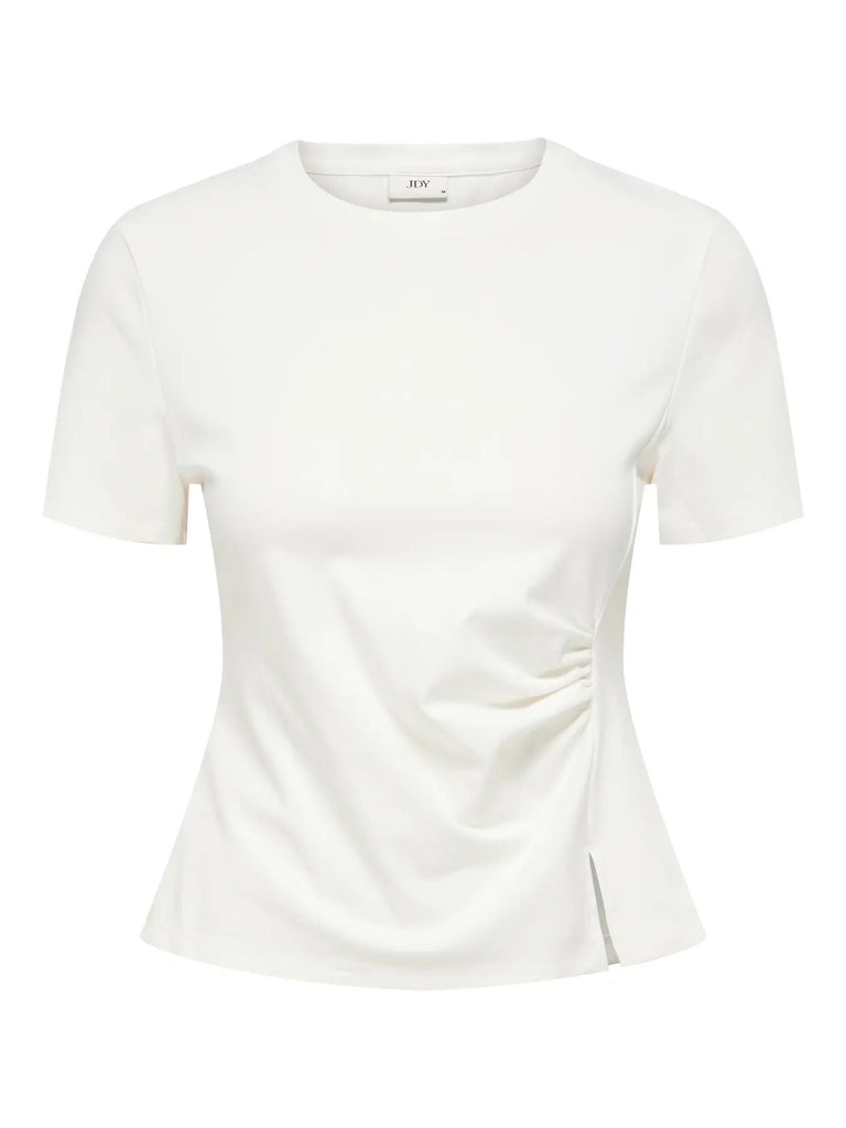 JDYTESSA S/S DETAIL TOP JRS cloud dancer t-shirt wit
