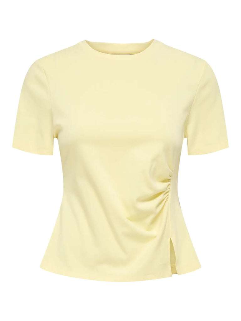 JDYTESSA S/S DETAIL TOP JRS double cream t-shirt zachtgeel